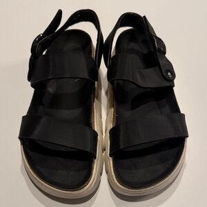 Papillio Black platform Sandals with White Sole